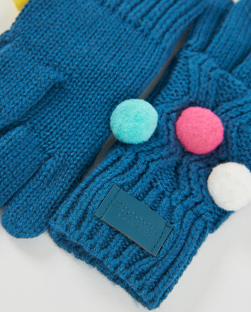 Luvas de Malha Infantil com Estampado de Bolinhas Multicolor-2