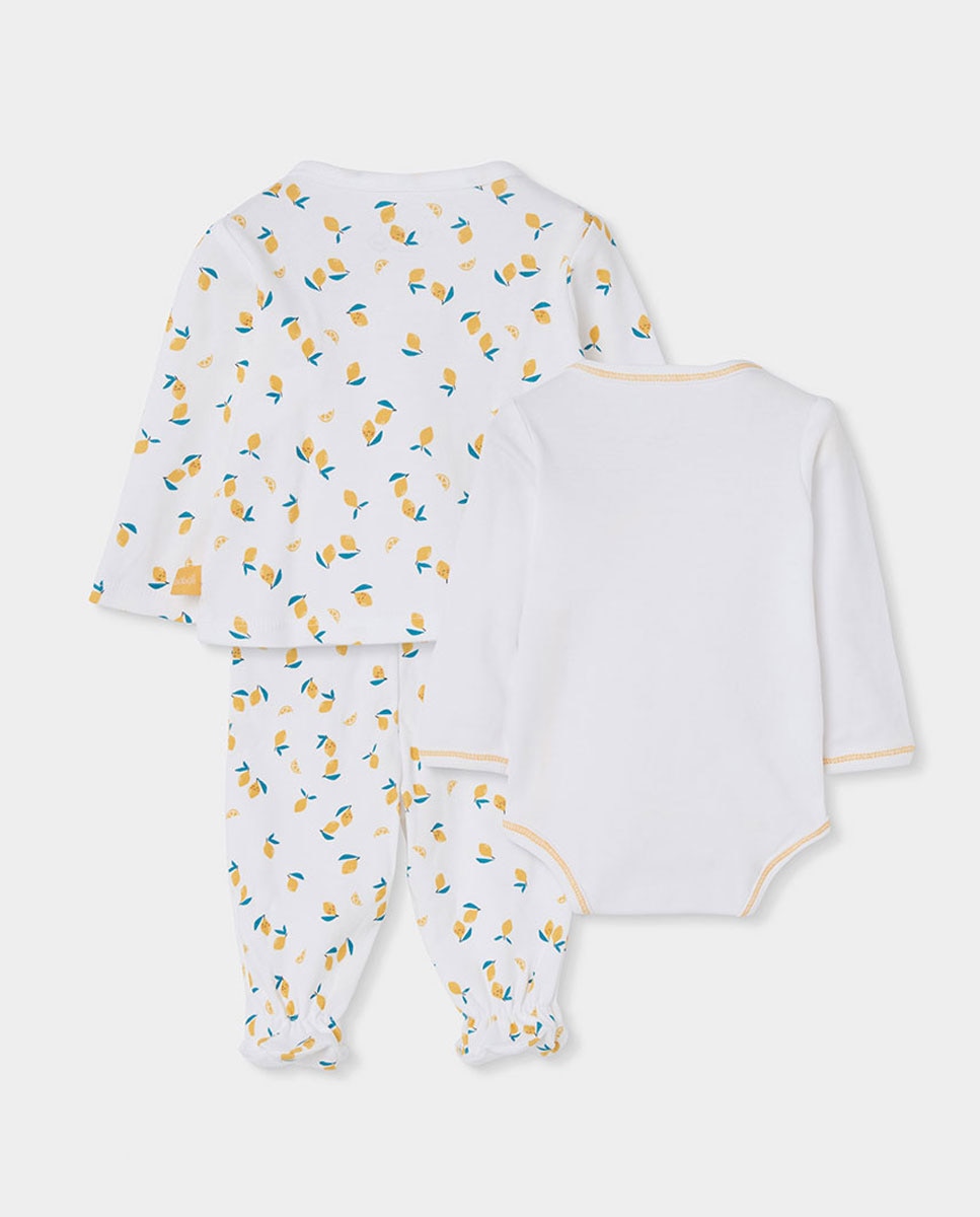 Conjunto para Bebé com T-shirt, Calças e Chapéu Boboli Multicolor-2