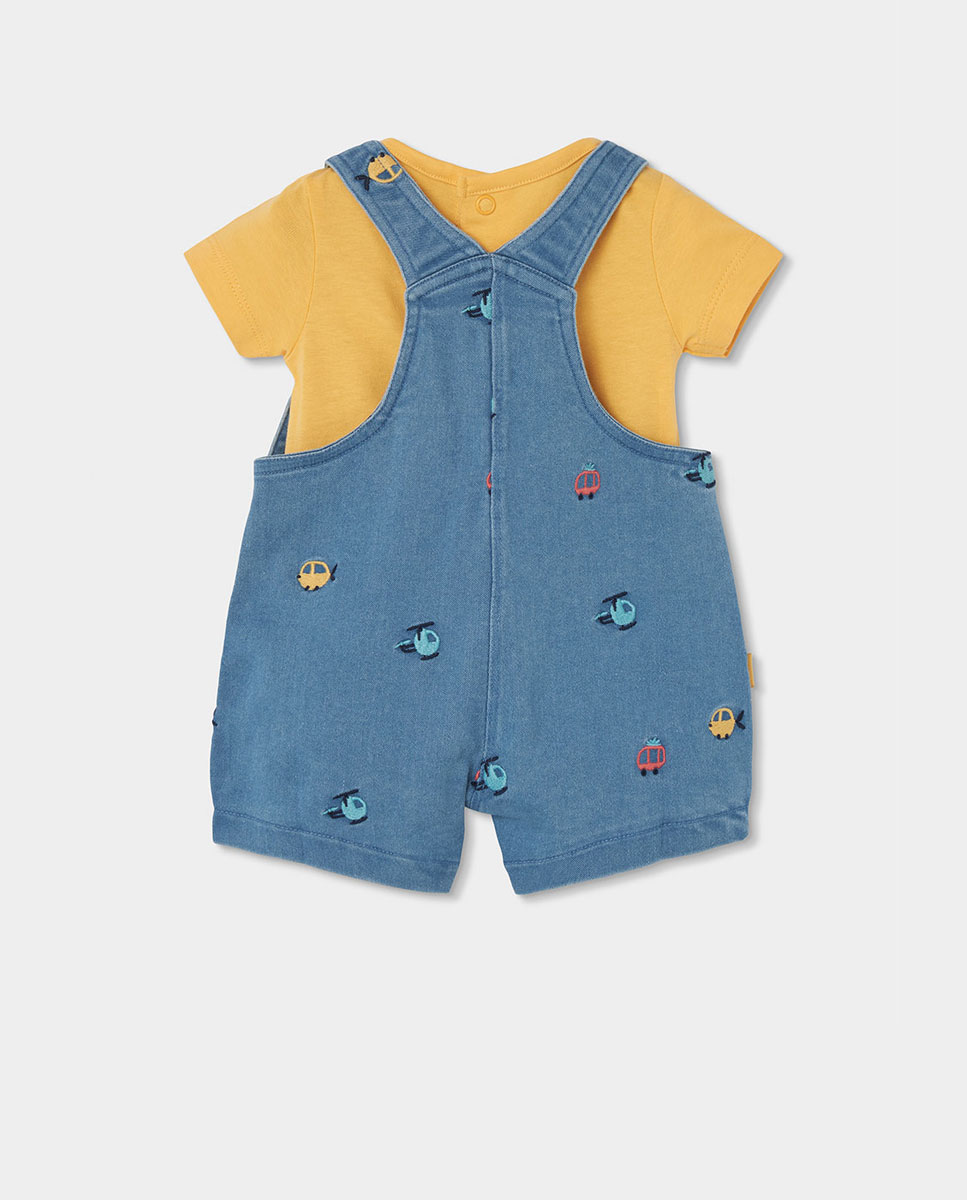 Conjunto para Bebé com Body e Jardineira Boboli Amarelo-2