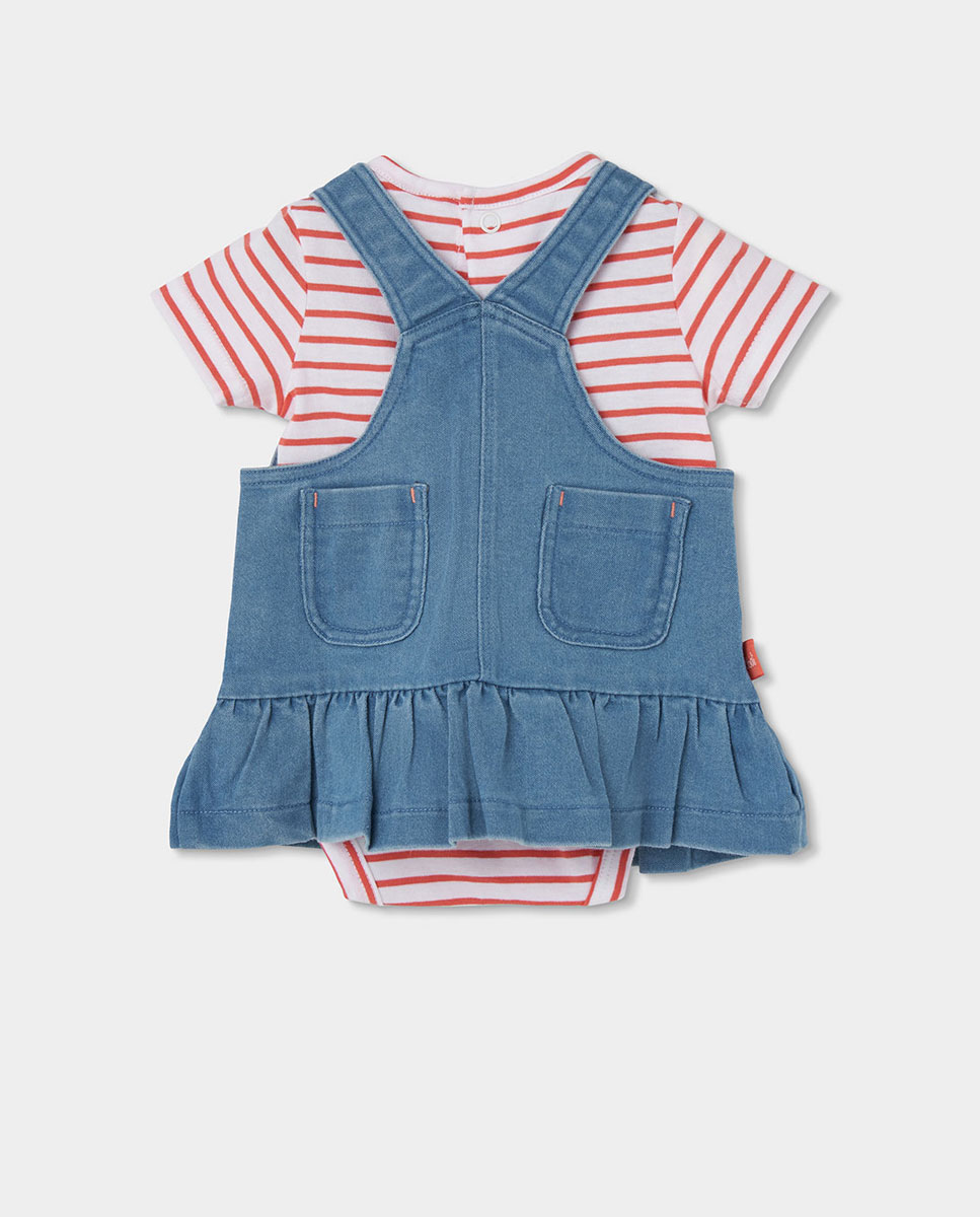 Conjunto para Bebé com Body e Jardineira Boboli Azul-marinho / Rosa-2