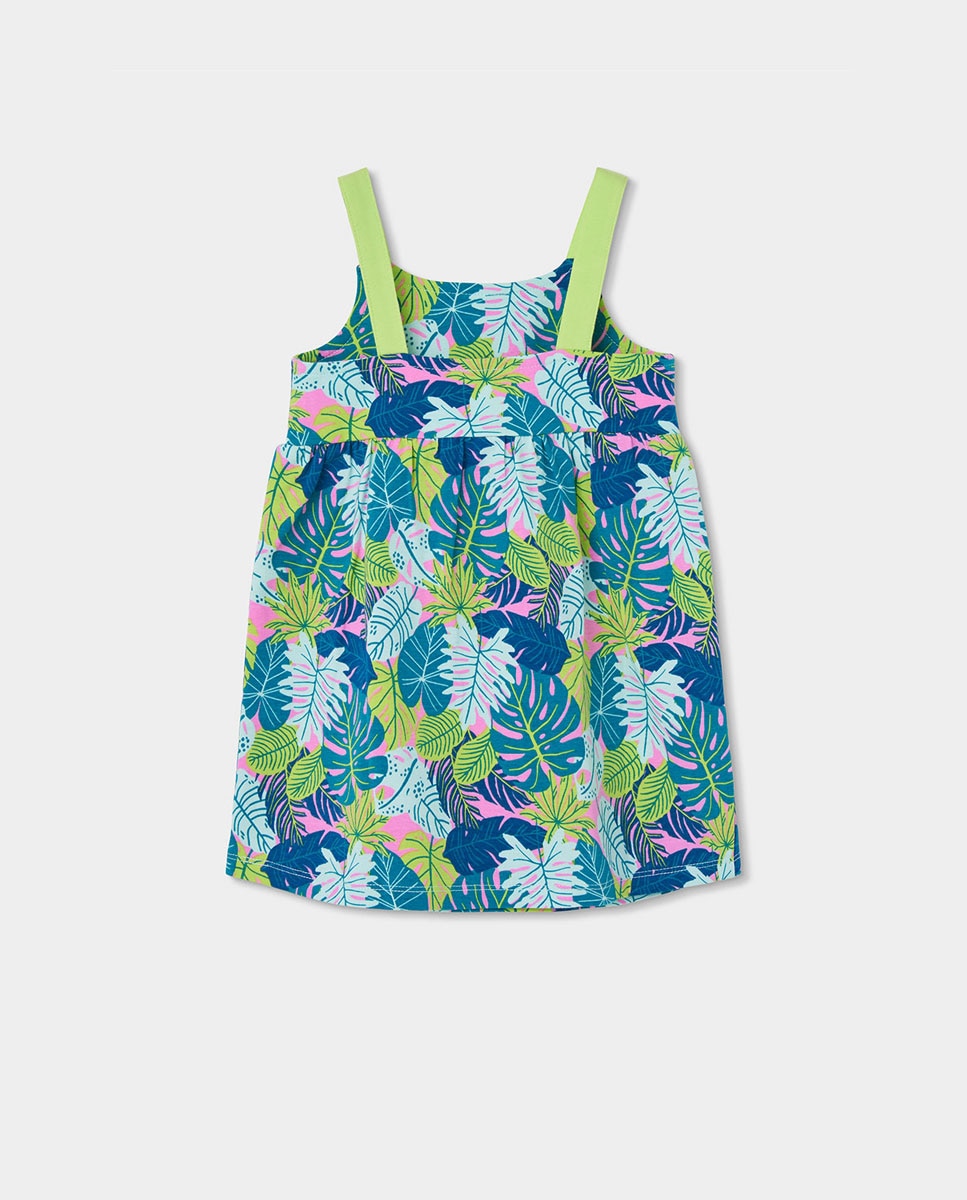 Vestido Infantil com Estampado Algodão Boboli Verde-2