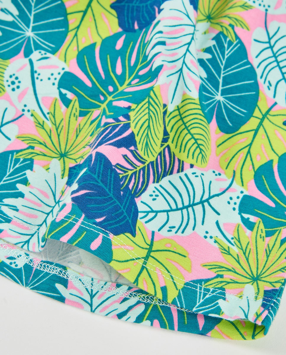 Vestido Infantil com Estampado Algodão Boboli Verde-4