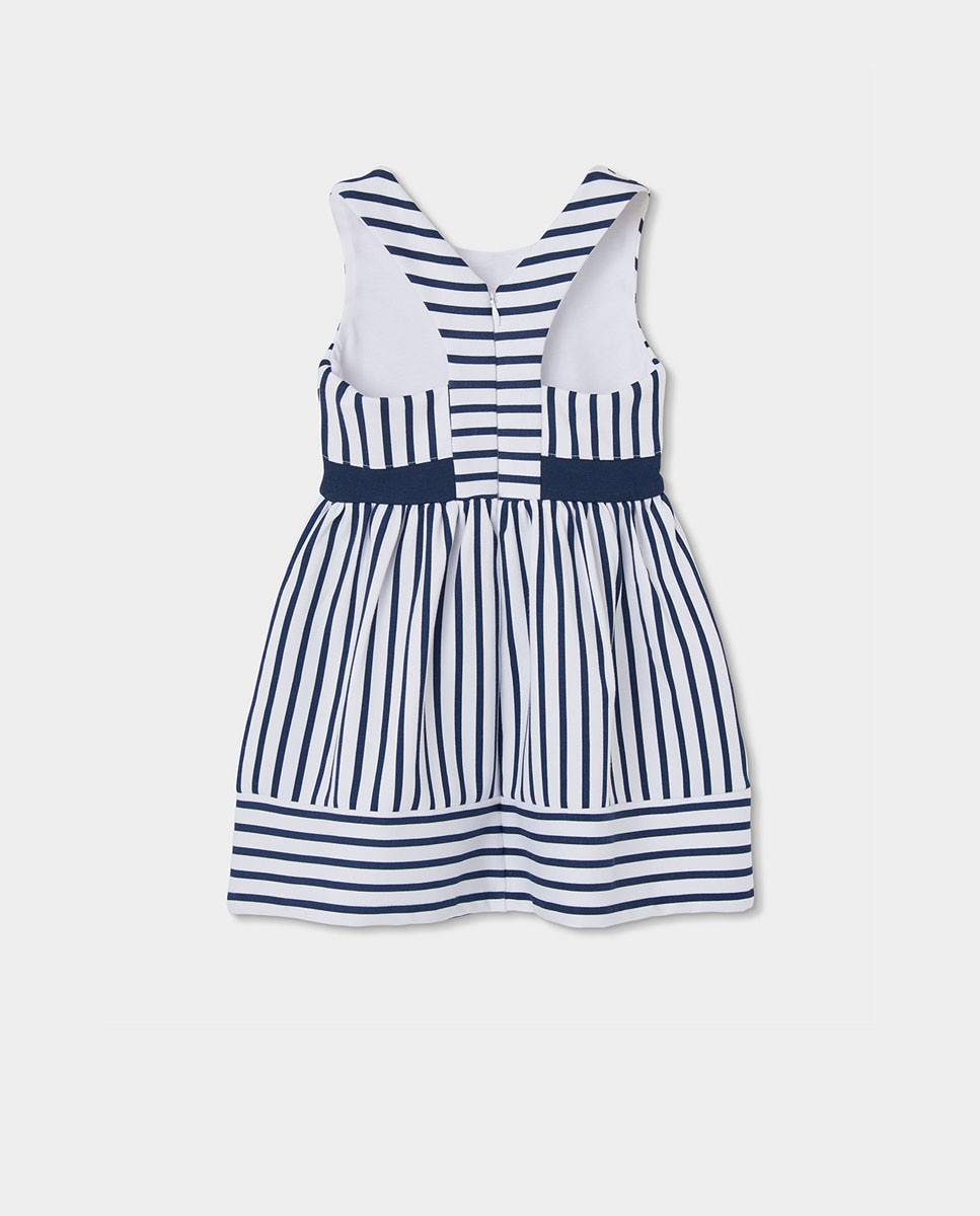 Vestido Às Riscas Infantil Branco / Azul-2