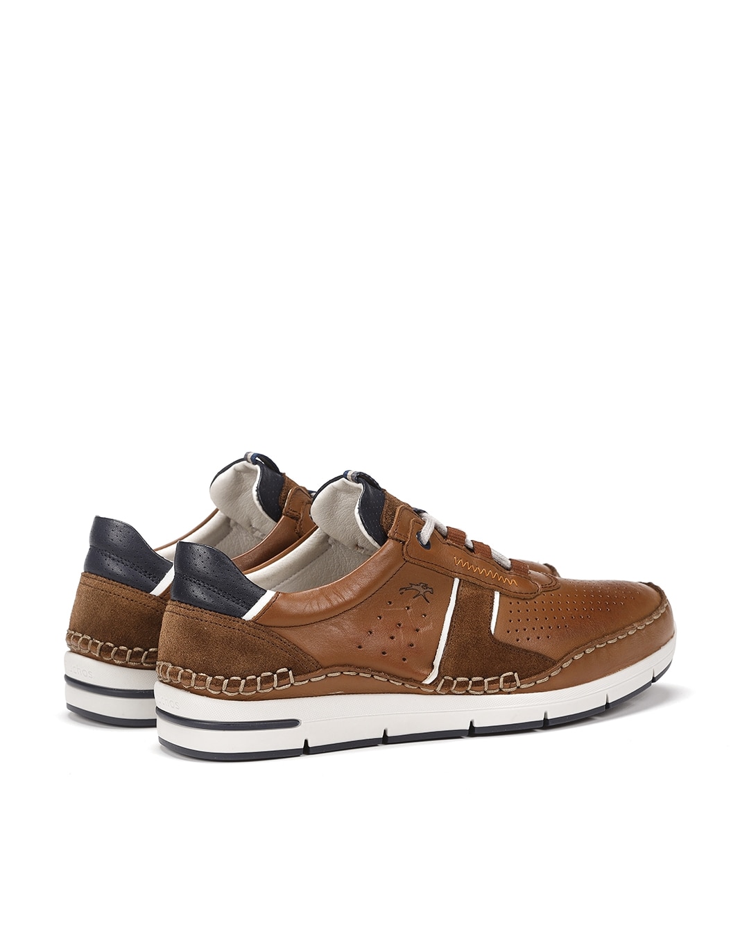 Sapatos de Cordões Fabricados em Pele Castanho-3