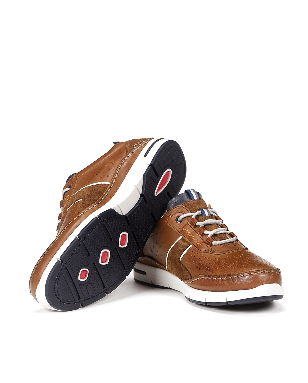 Sapatos de Cordões Fabricados em Pele Castanho-5