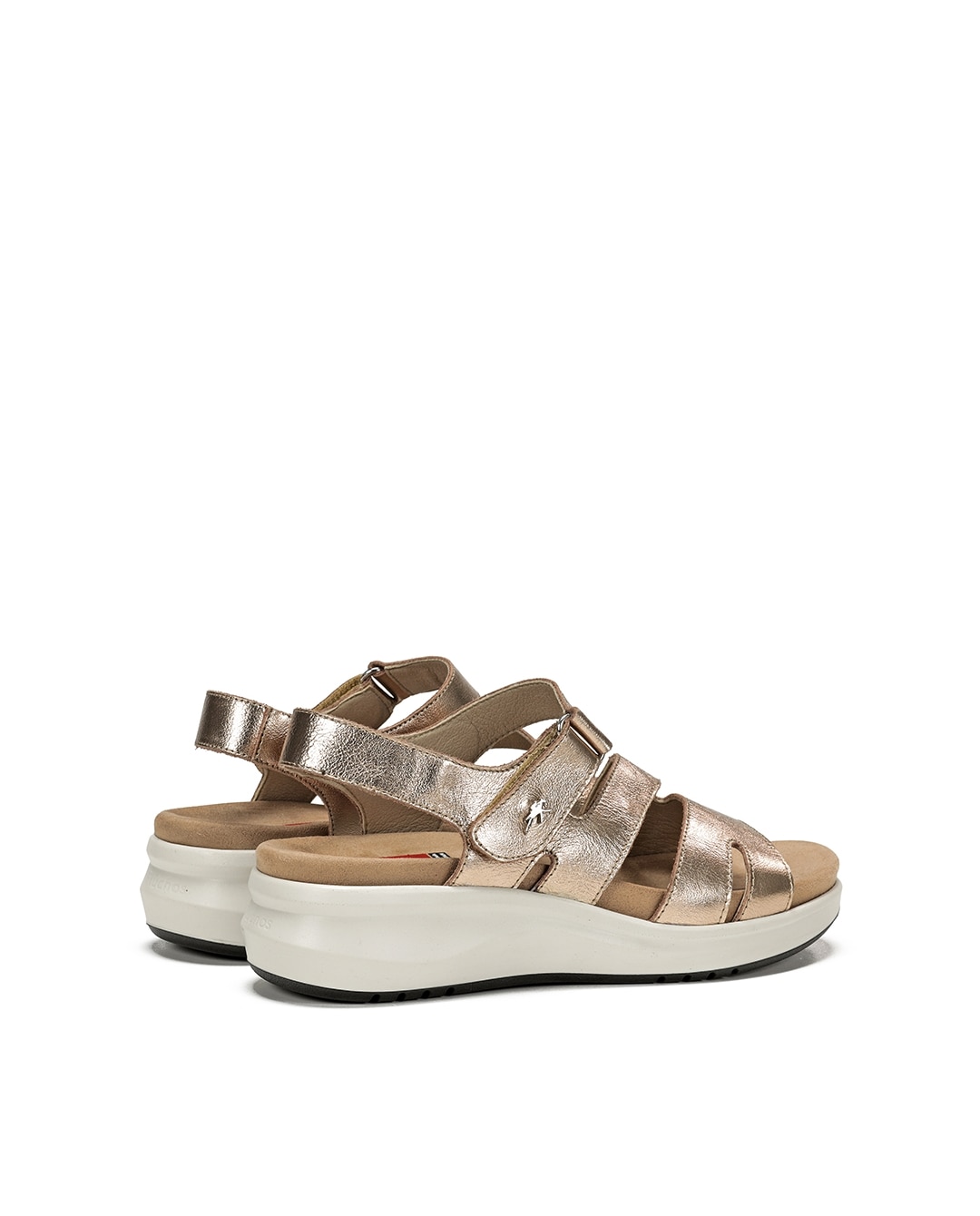 Sandálias Abertas em Pele Dourado-3