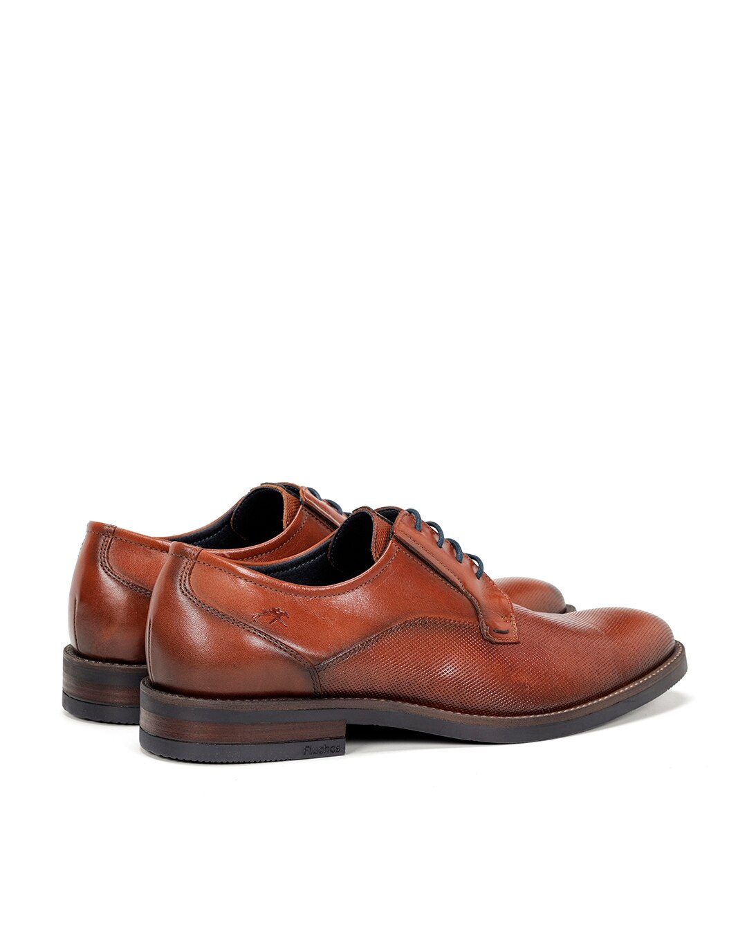 Sapatos de Cordões Fabricados em Pele Castanho-3