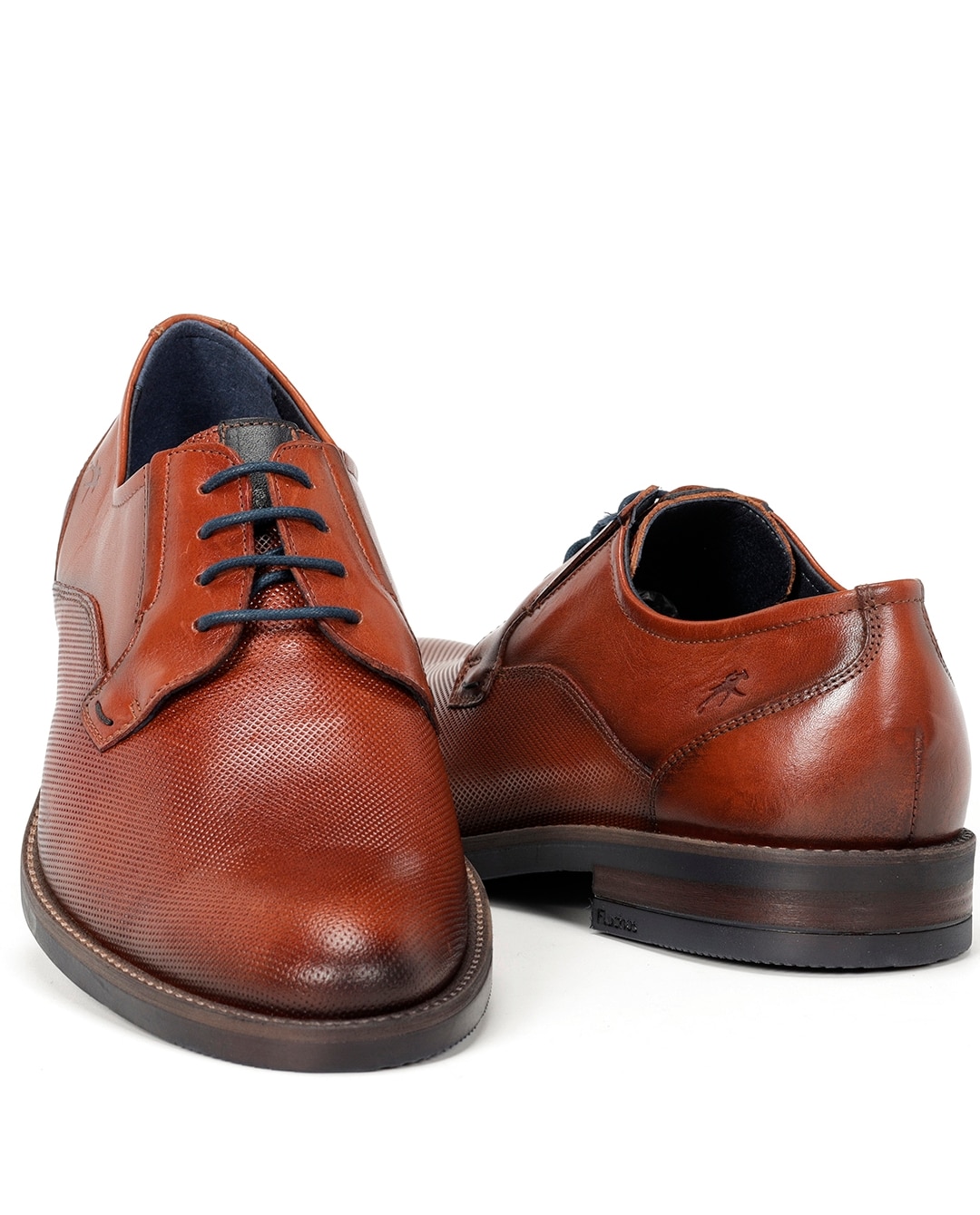 Sapatos de Cordões Fabricados em Pele Castanho-6