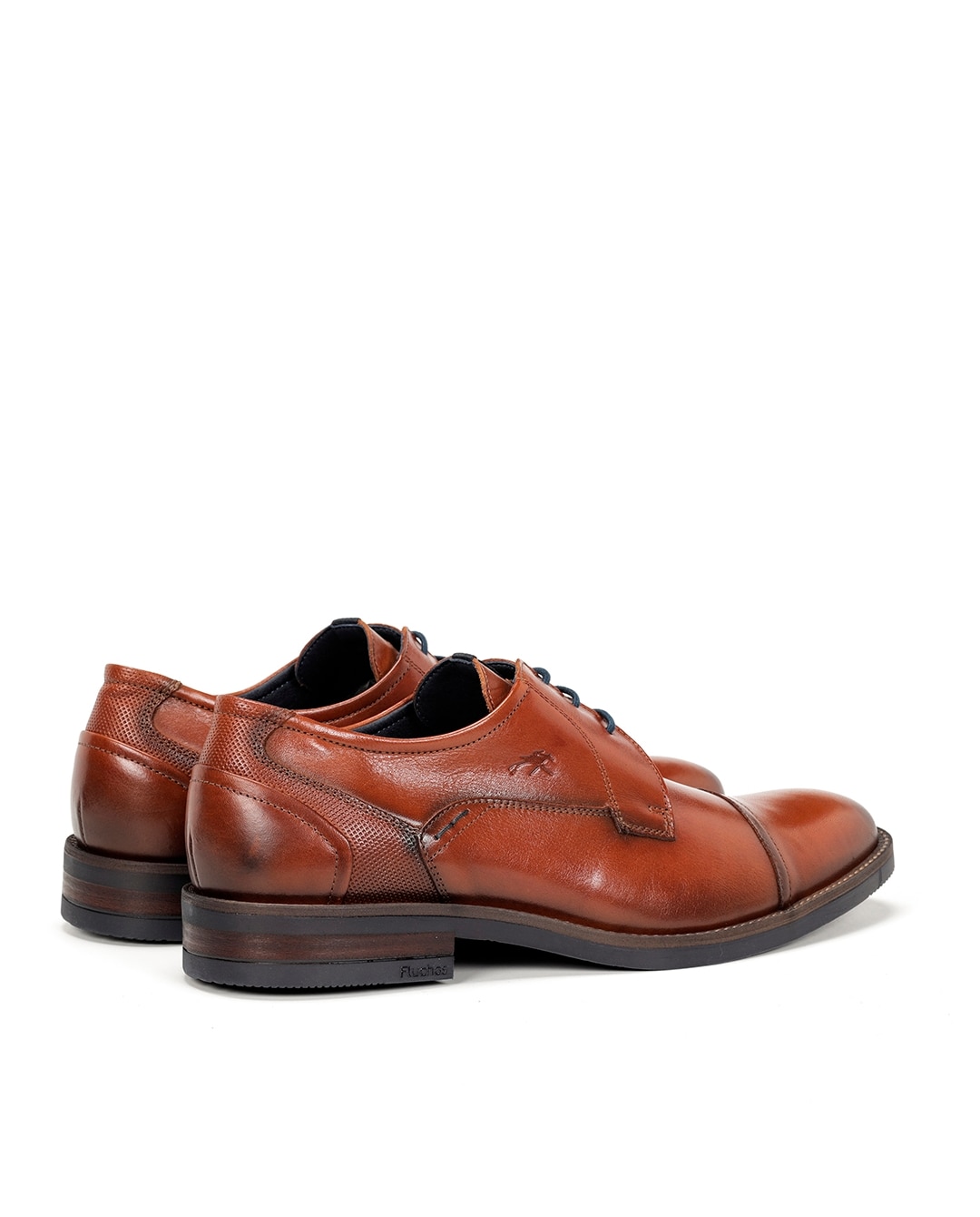 Sapatos de Cordões Fabricados em Pele Castanho-3