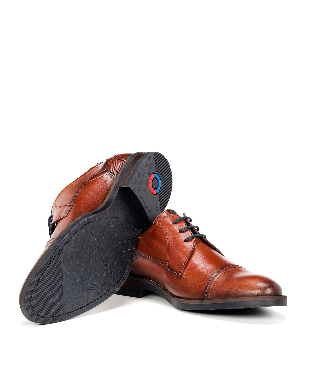 Sapatos de Cordões Fabricados em Pele Castanho-4