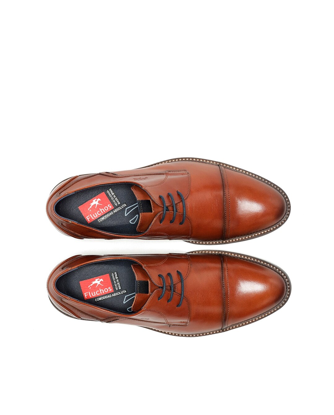 Sapatos de Cordões Fabricados em Pele Castanho-6