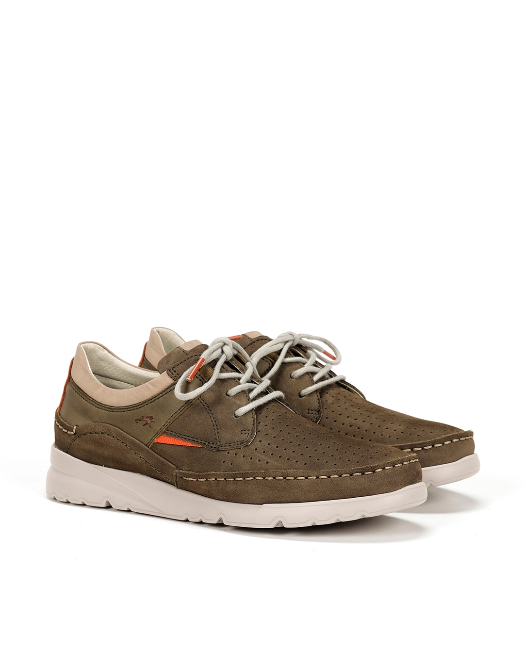 Sapatos de Cordões Fabricados em Nobuck Castanho-2