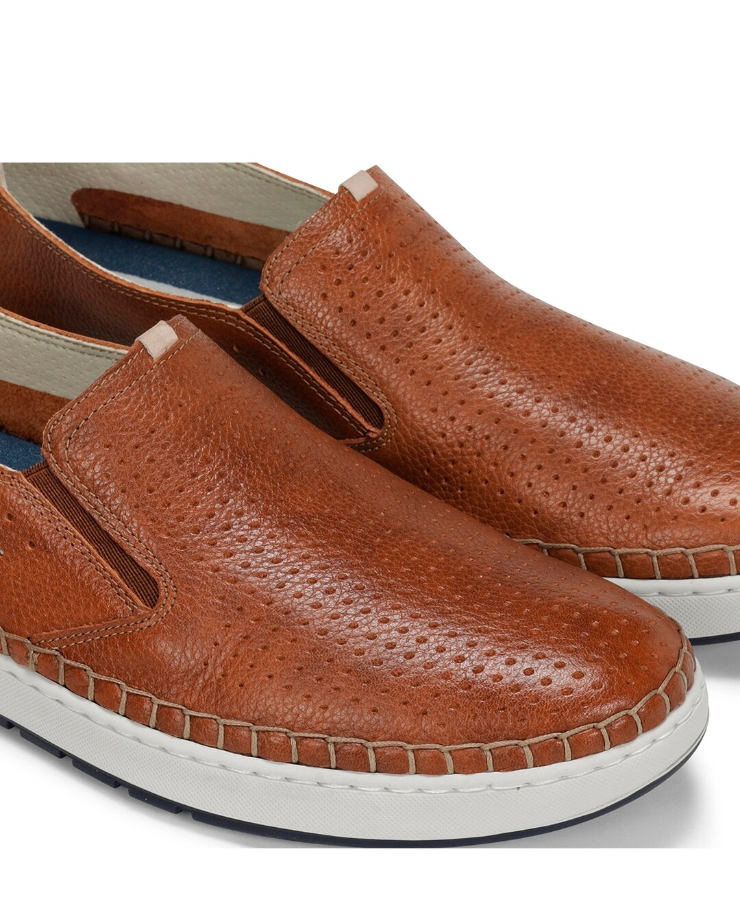 Mocassins Fabricados em Pele Castanho-5