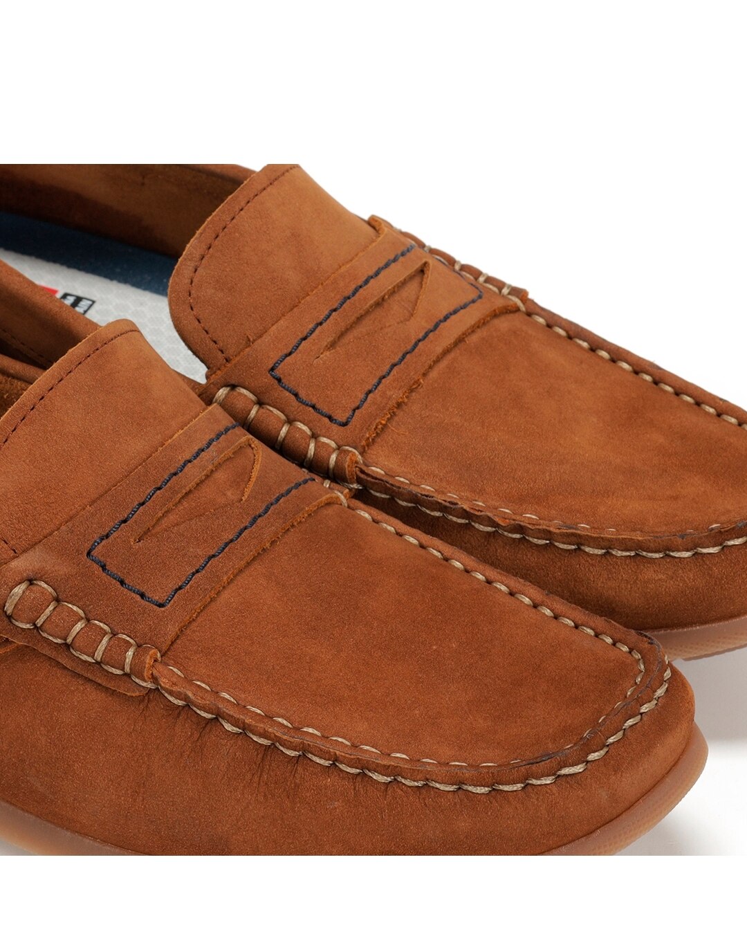 Mocassins Fabricados em Pele Castanho-5