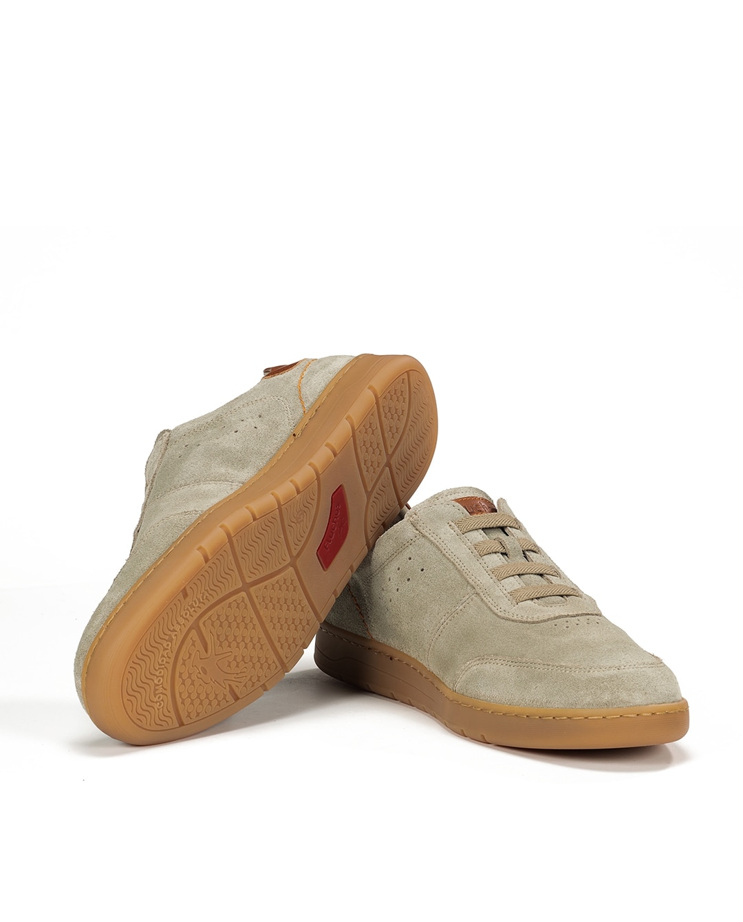 Sapatos de Cordões Fabricados em Pele Bege-4