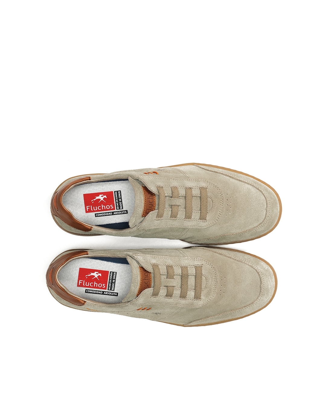 Sapatos de Cordões Fabricados em Pele Bege-5