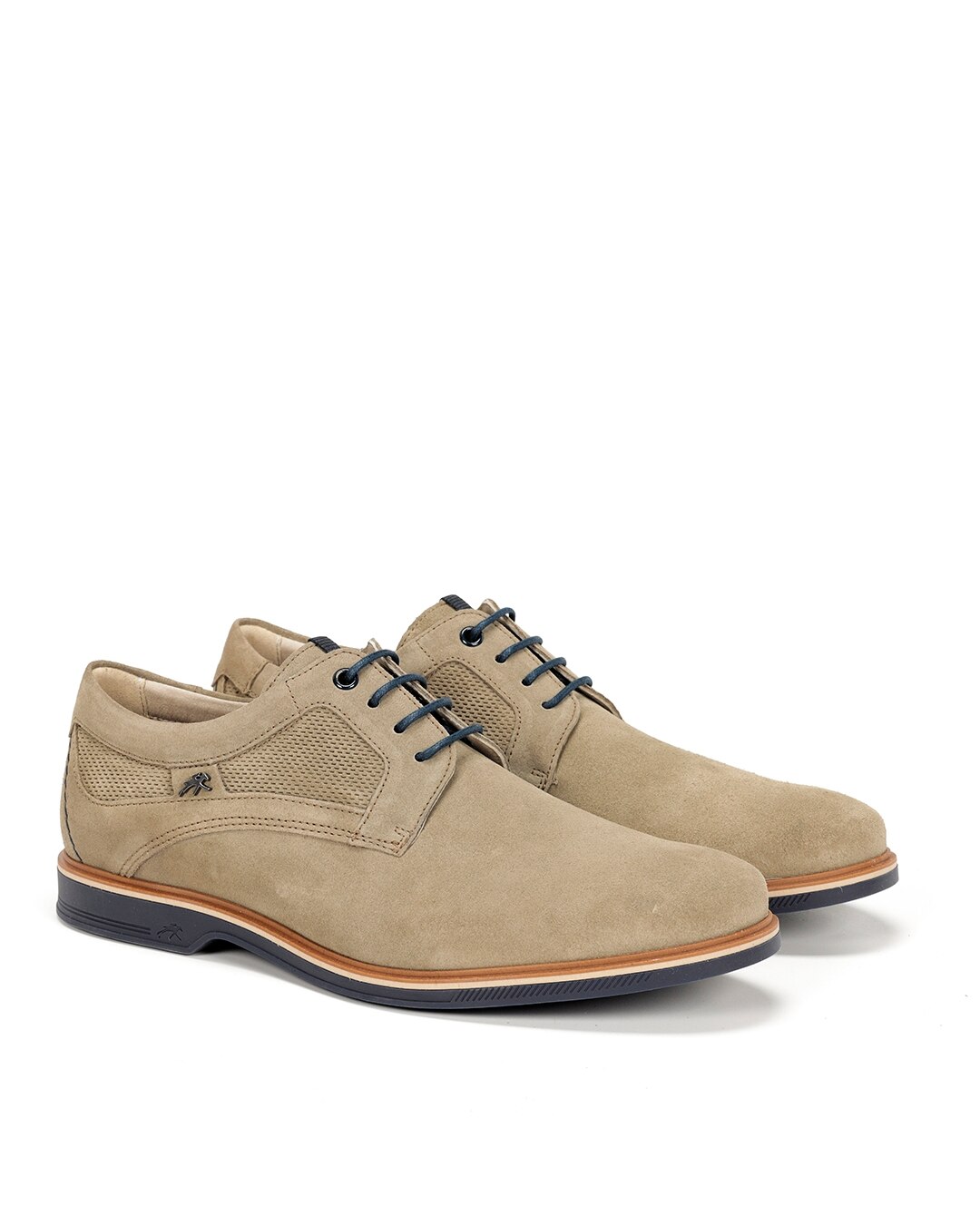 Sapatos de Cordões Fabricados em Pele Castanho-claro-2
