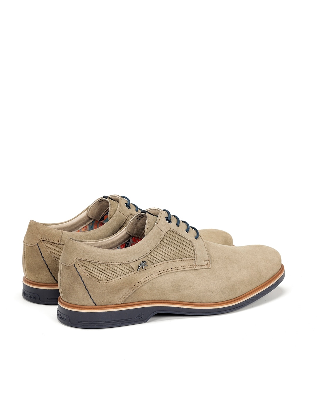 Sapatos de Cordões Fabricados em Pele Castanho-claro-3