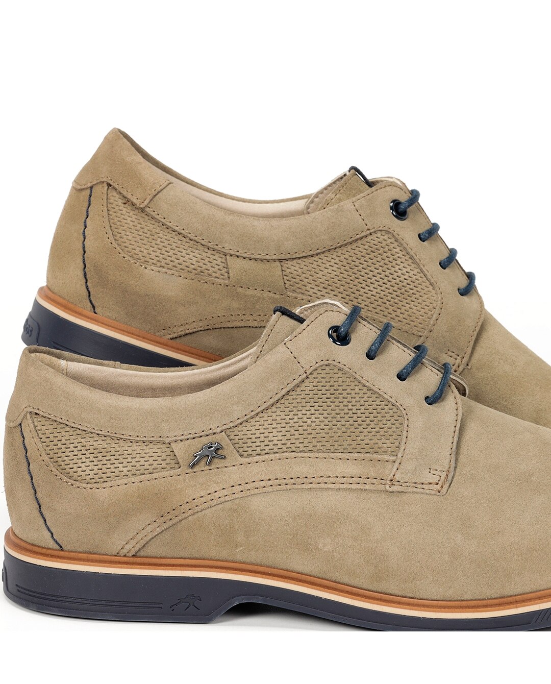 Sapatos de Cordões Fabricados em Pele Castanho-claro-6