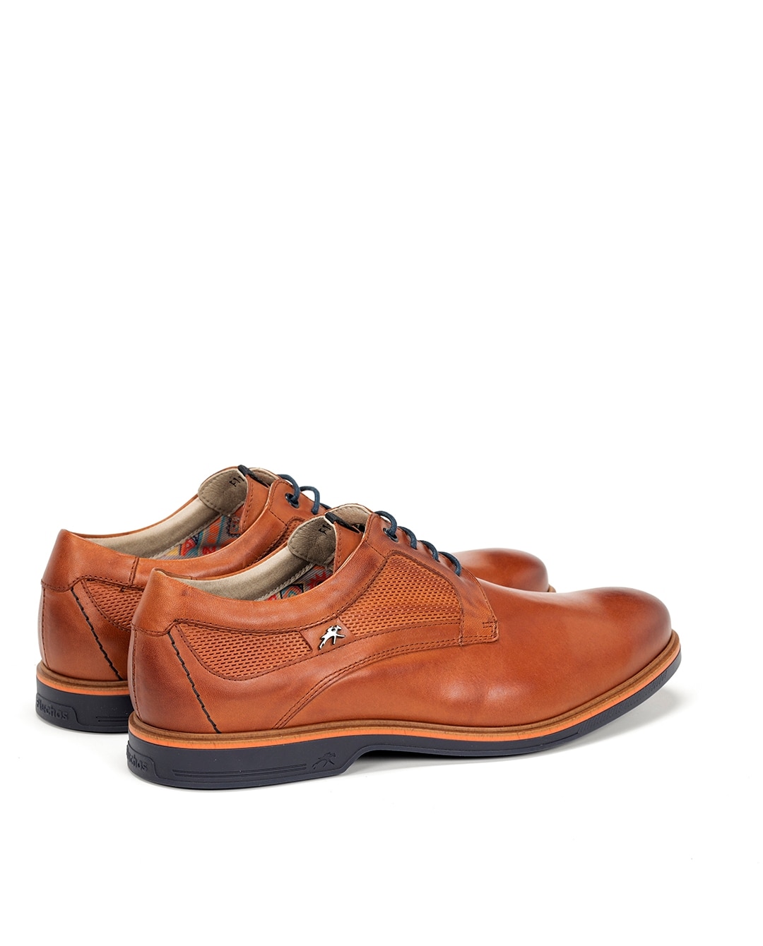 Sapatos de Cordões Fabricados em Pele Castanho-3