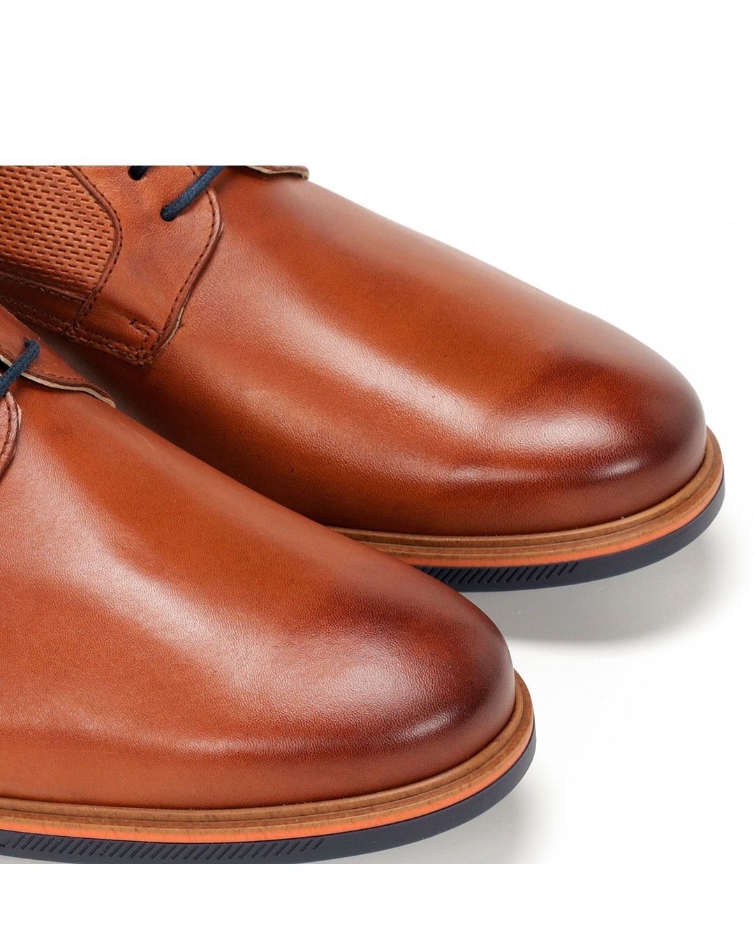 Sapatos de Cordões Fabricados em Pele Castanho-6