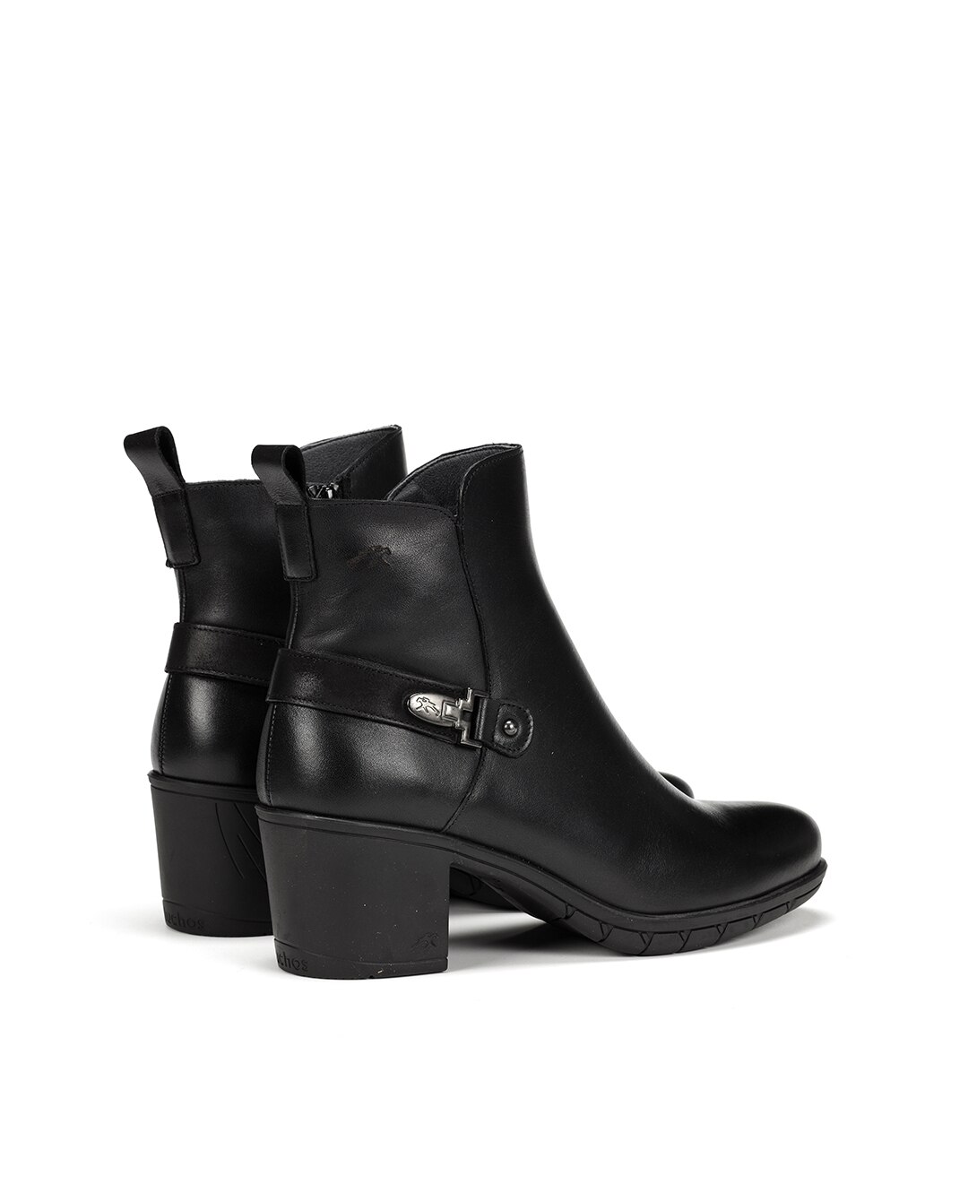 Botins Fabricados em Pele Preto-3