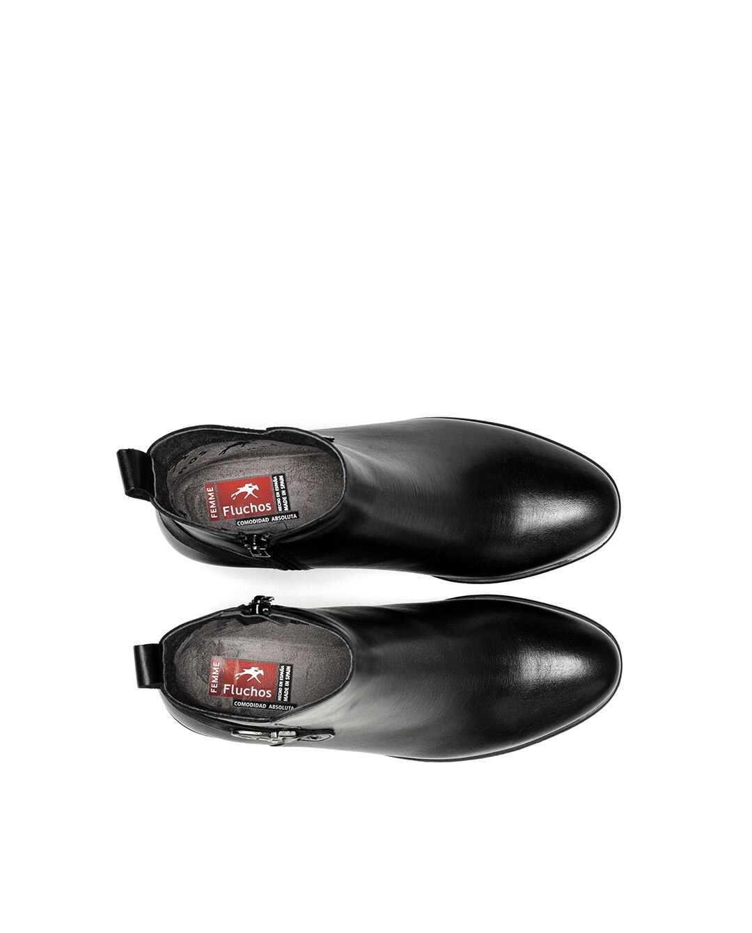 Botins Fabricados em Pele Preto-5