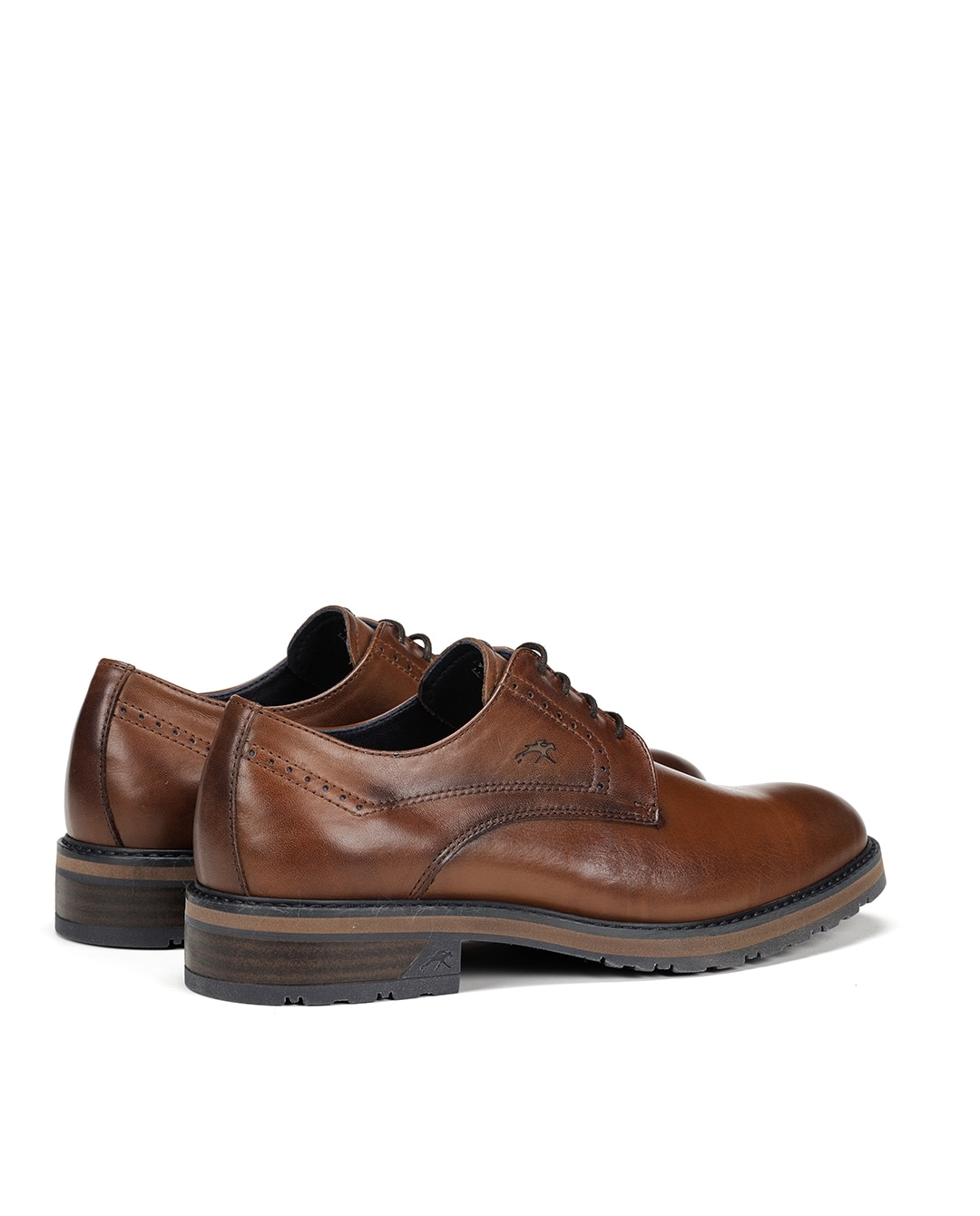 Sapatos de Cordões Fabricados em Pele Castanho-escuro-3