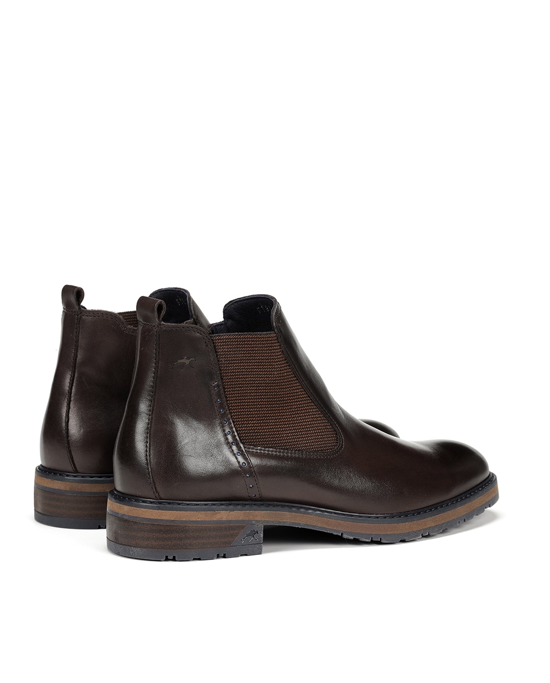 Botins Fabricados em Pele Castanho-3