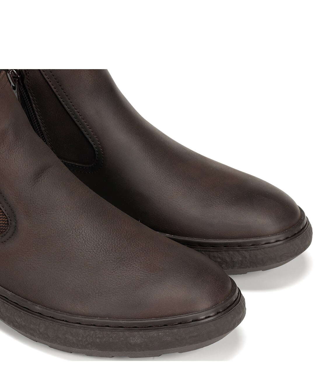 Botins Fabricados em Acabado Encerado Castanho-5