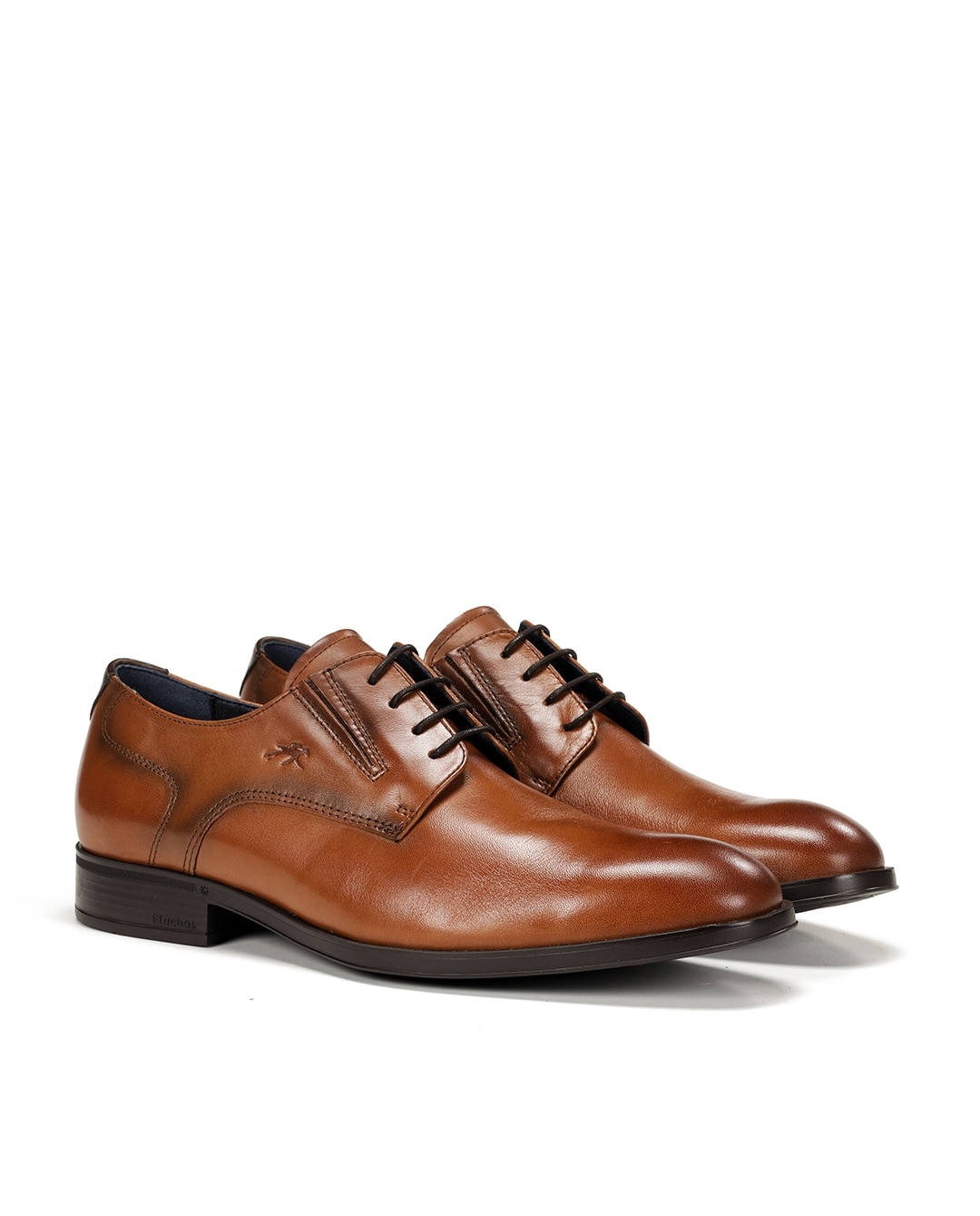 Sapatos de Cordões Fabricados em Pele Castanho-2