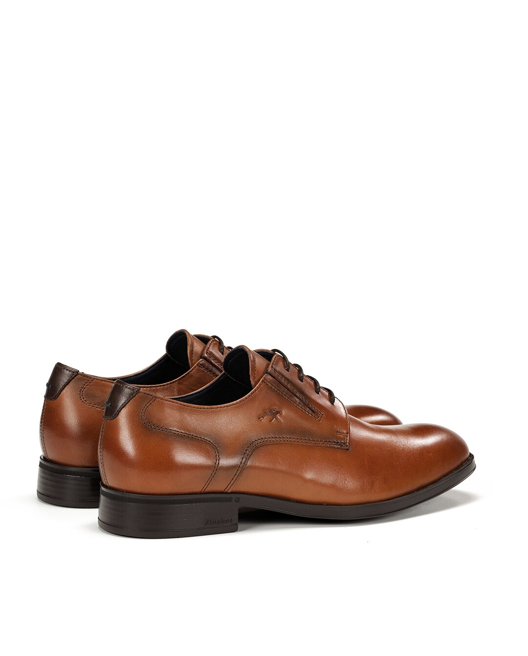 Sapatos de Cordões Fabricados em Pele Castanho-3