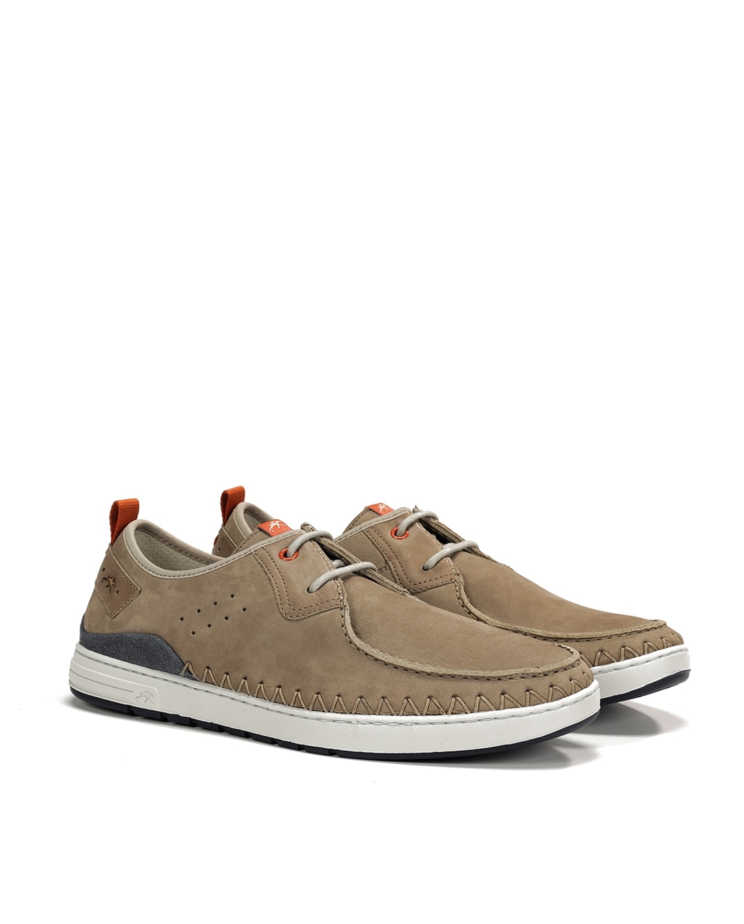 Sapatos de Cordões Fabricados em Nobuck Castanho-claro-2