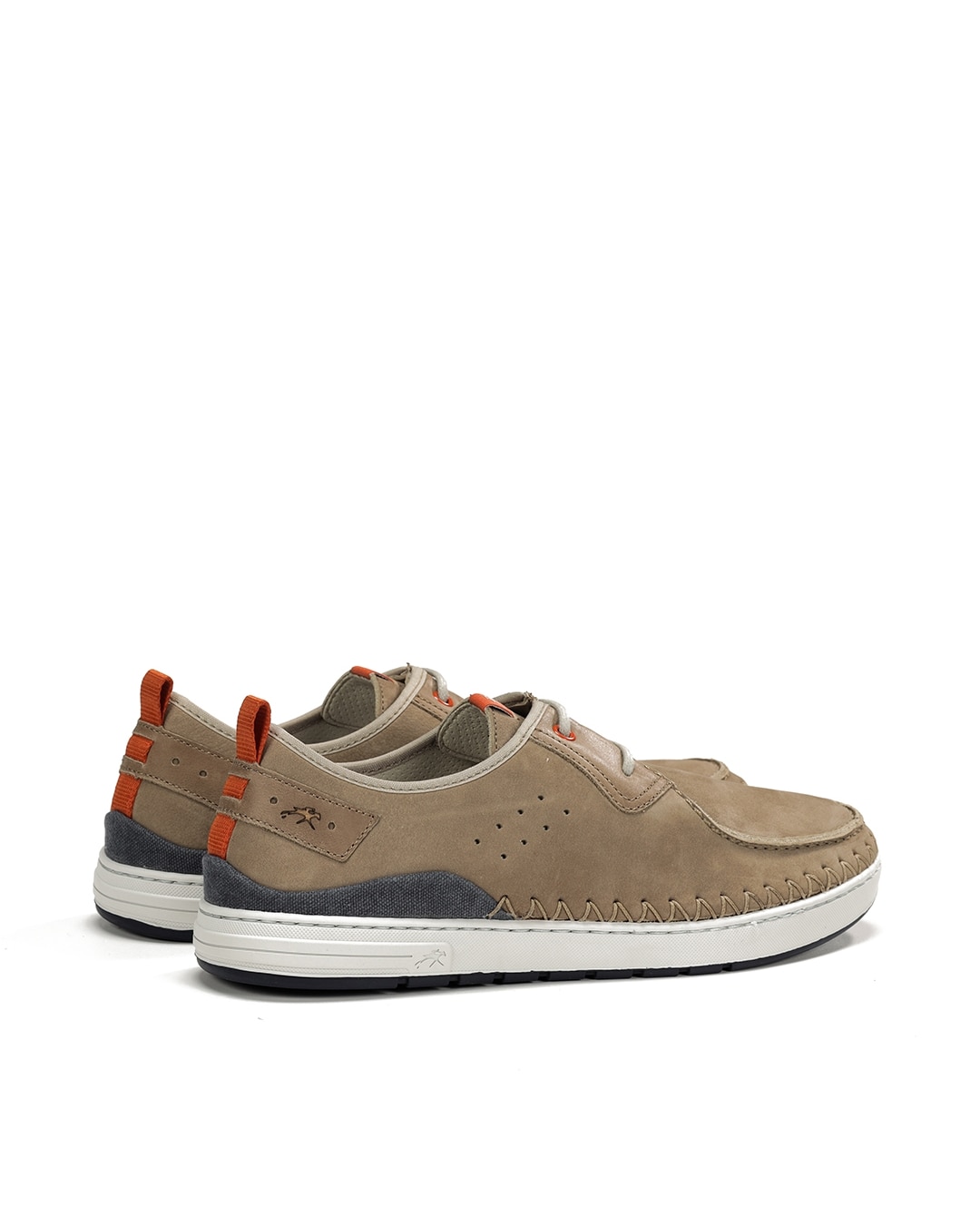 Sapatos de Cordões Fabricados em Nobuck Castanho-claro-3