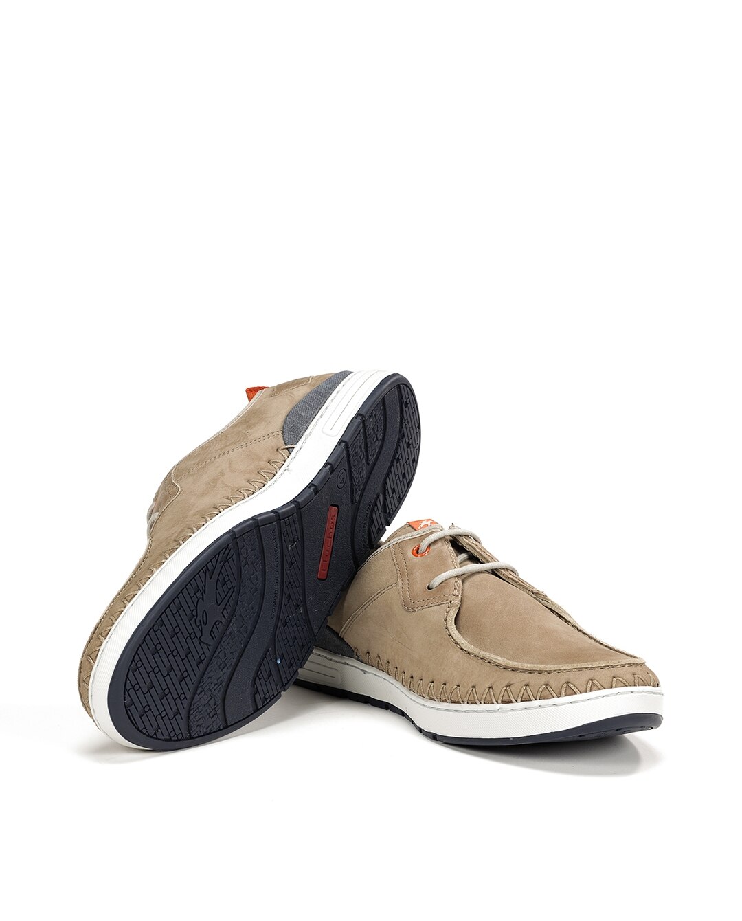 Sapatos de Cordões Fabricados em Nobuck Castanho-claro-4