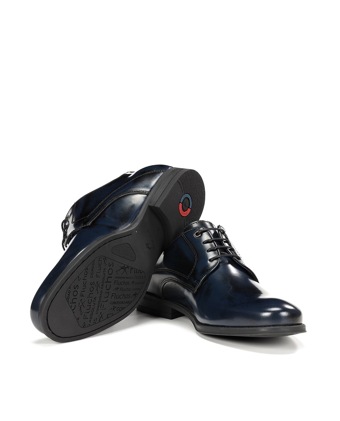 Sapatos de Cordões Fabricados em Pele Azul-marinho-4