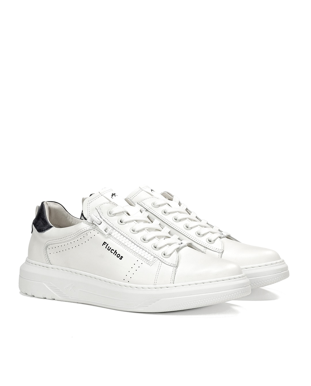 Sapatilhas Desportivas Fabricadas em Pele Branco / Preto-2