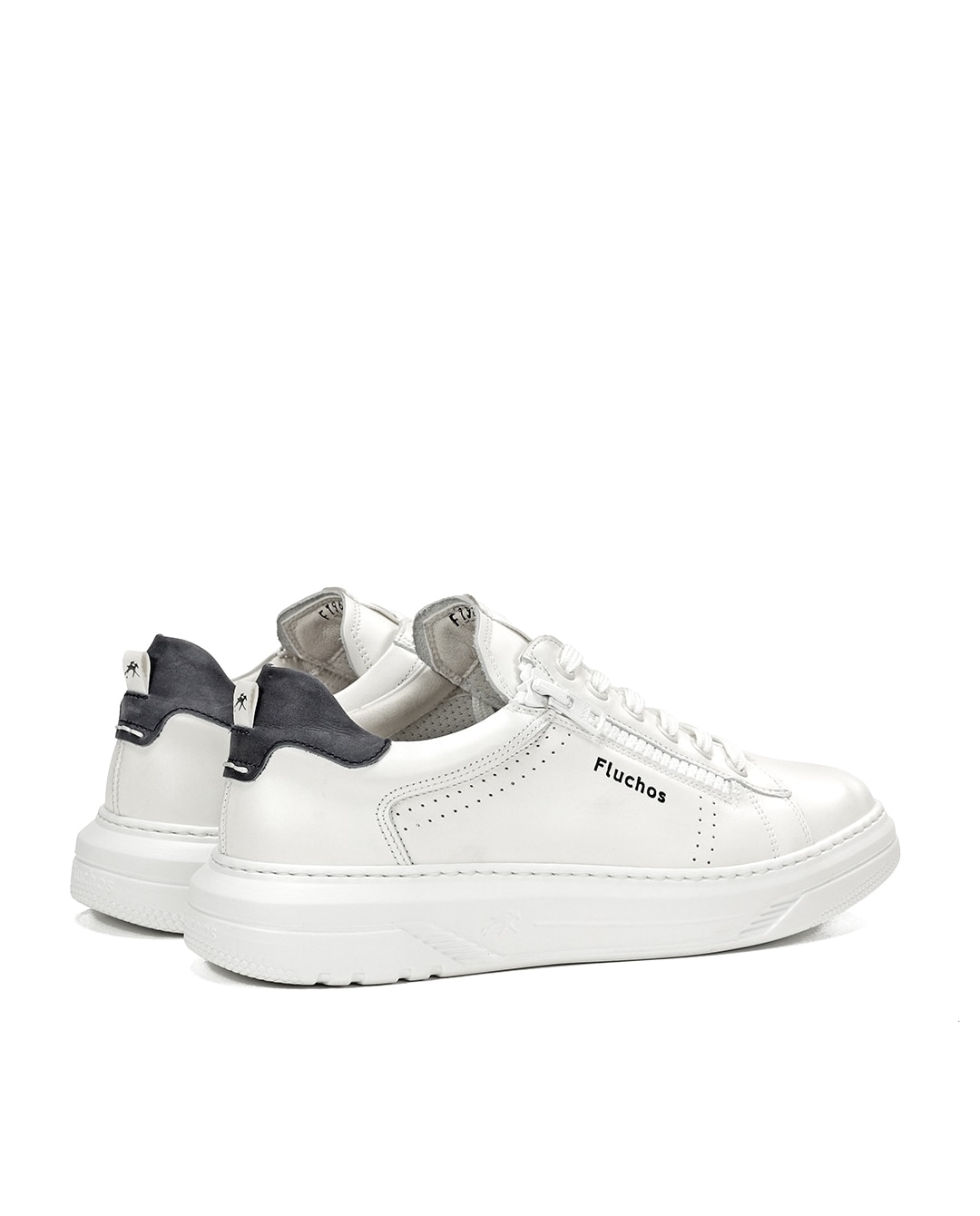 Sapatilhas Desportivas Fabricadas em Pele Branco / Preto-3