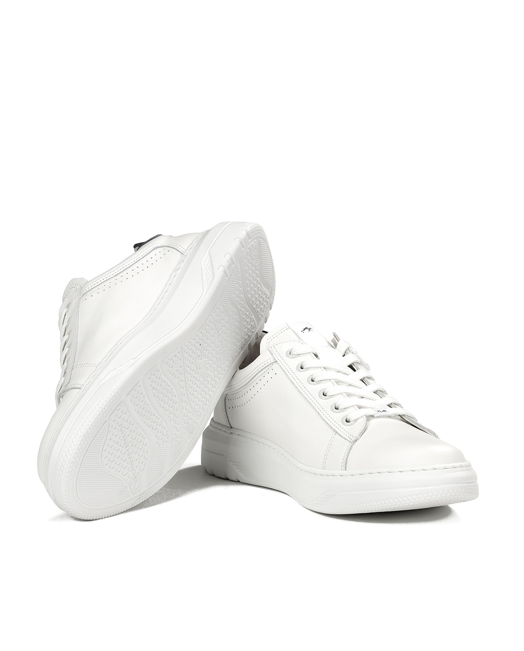 Sapatilhas Desportivas Fabricadas em Pele Branco / Preto-4