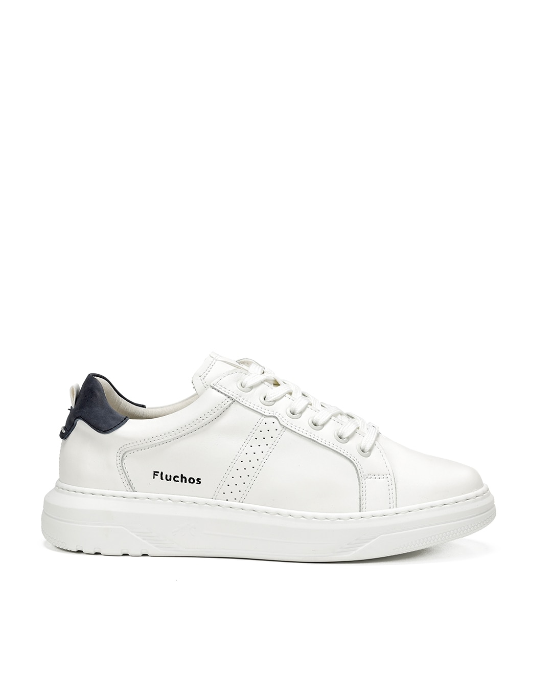 Sapatos de Cordões Fabricados em Pele Branco-1