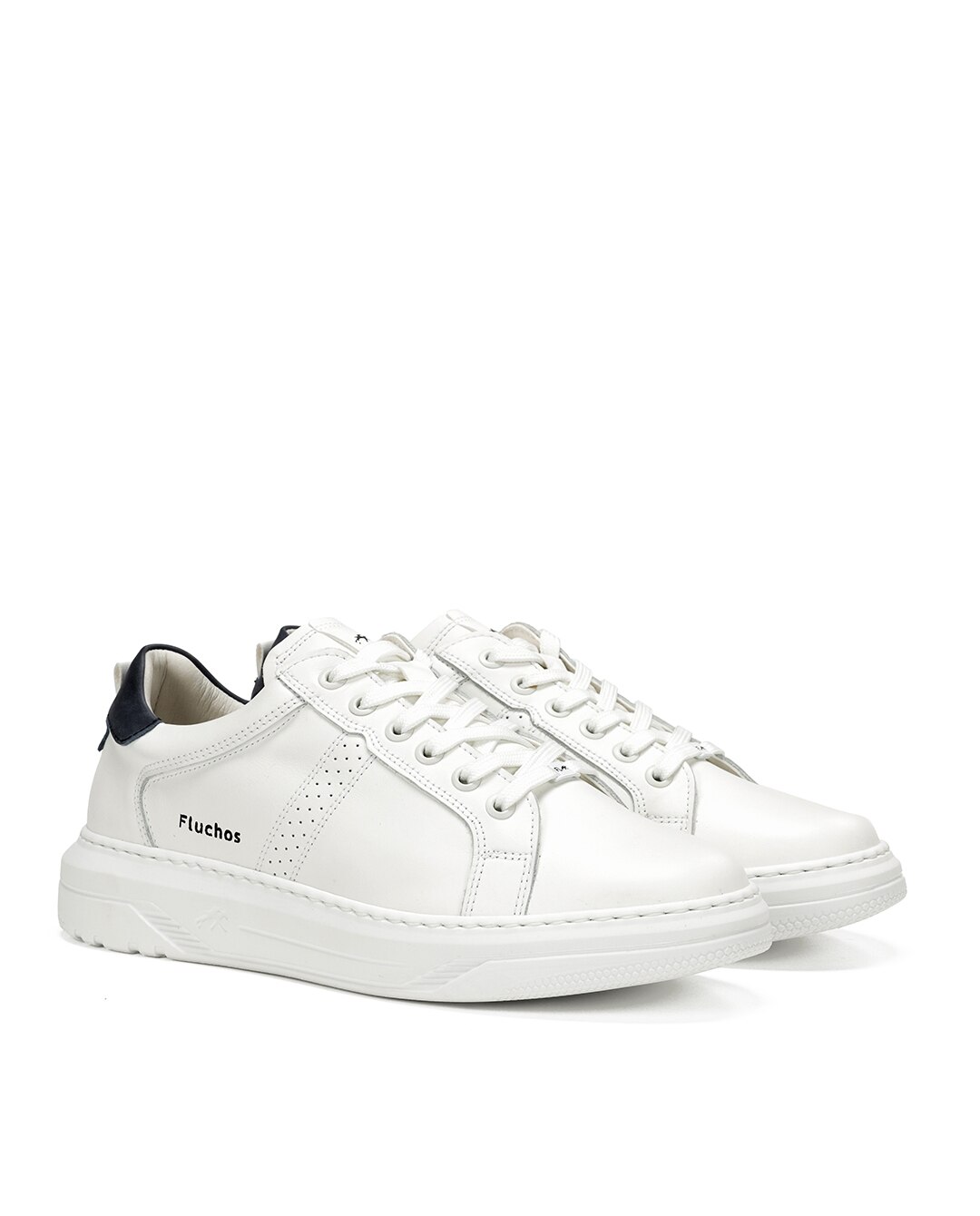 Sapatos de Cordões Fabricados em Pele Branco-2