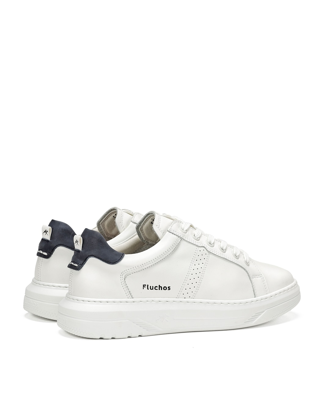 Sapatos de Cordões Fabricados em Pele Branco-3
