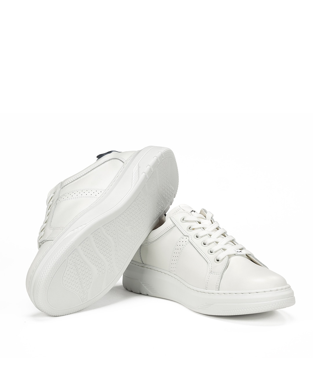 Sapatos de Cordões Fabricados em Pele Branco-4