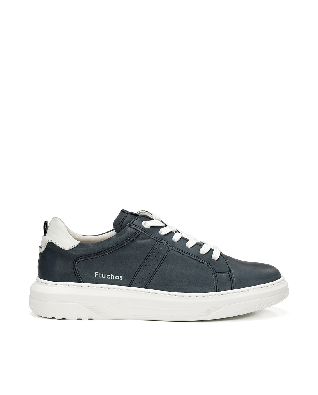 Sapatilhas Desportivas Fabricadas em Pele Azul / Branco-1