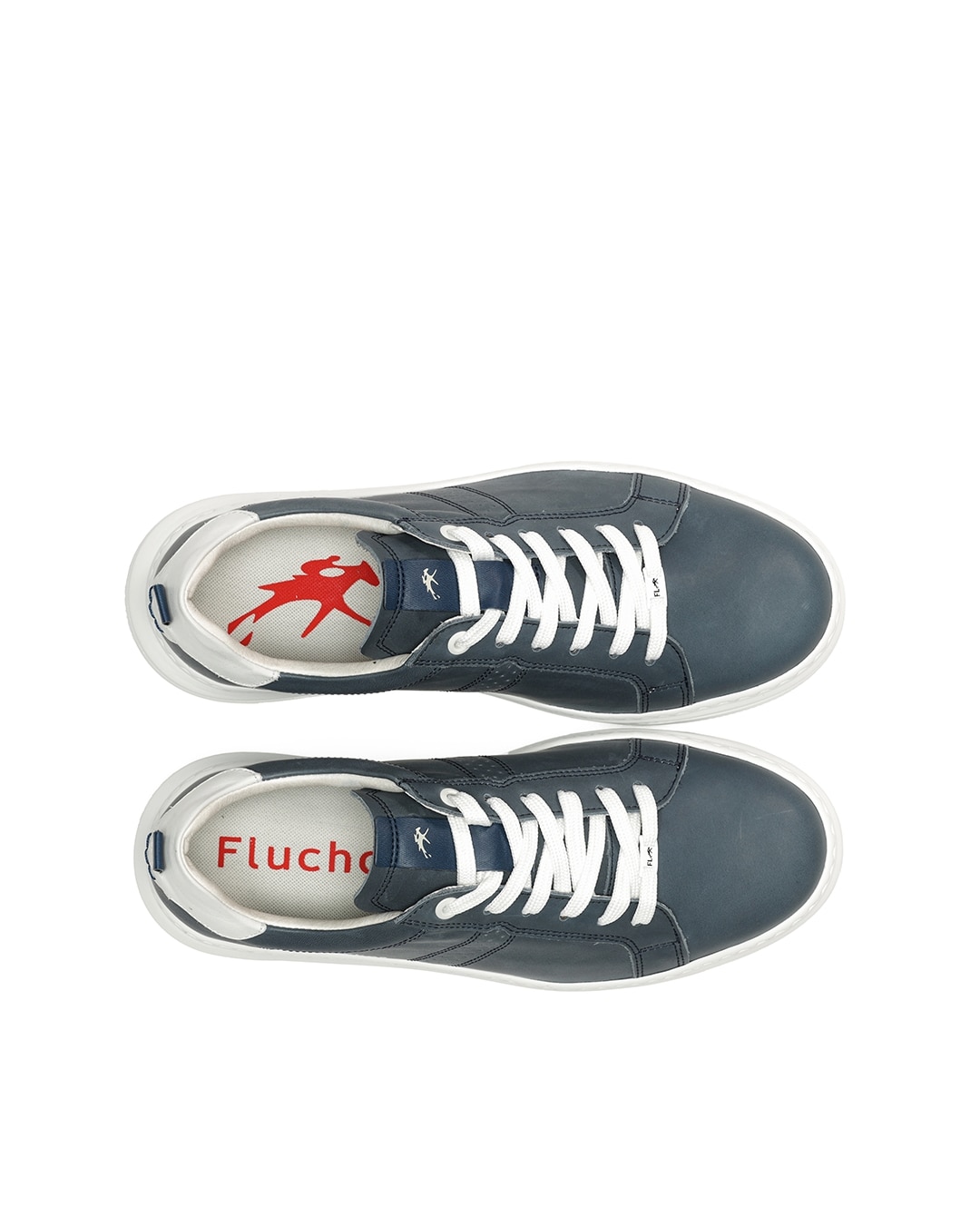 Sapatilhas Desportivas Fabricadas em Pele Azul / Branco-5