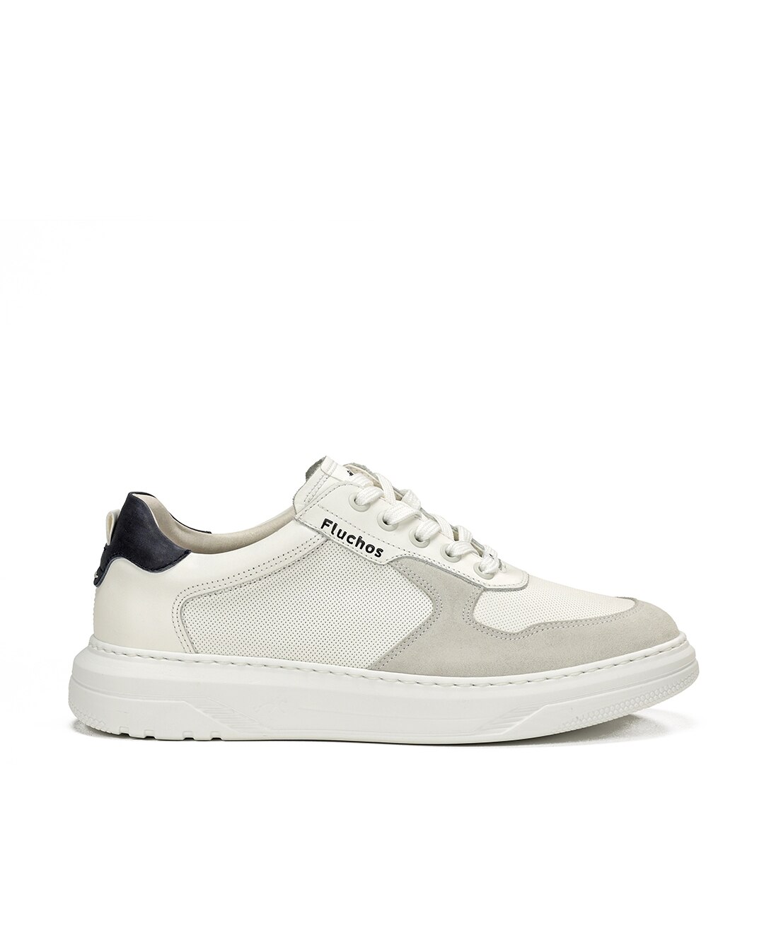 Sapatos de Cordões Fabricados em Pele Branco-1