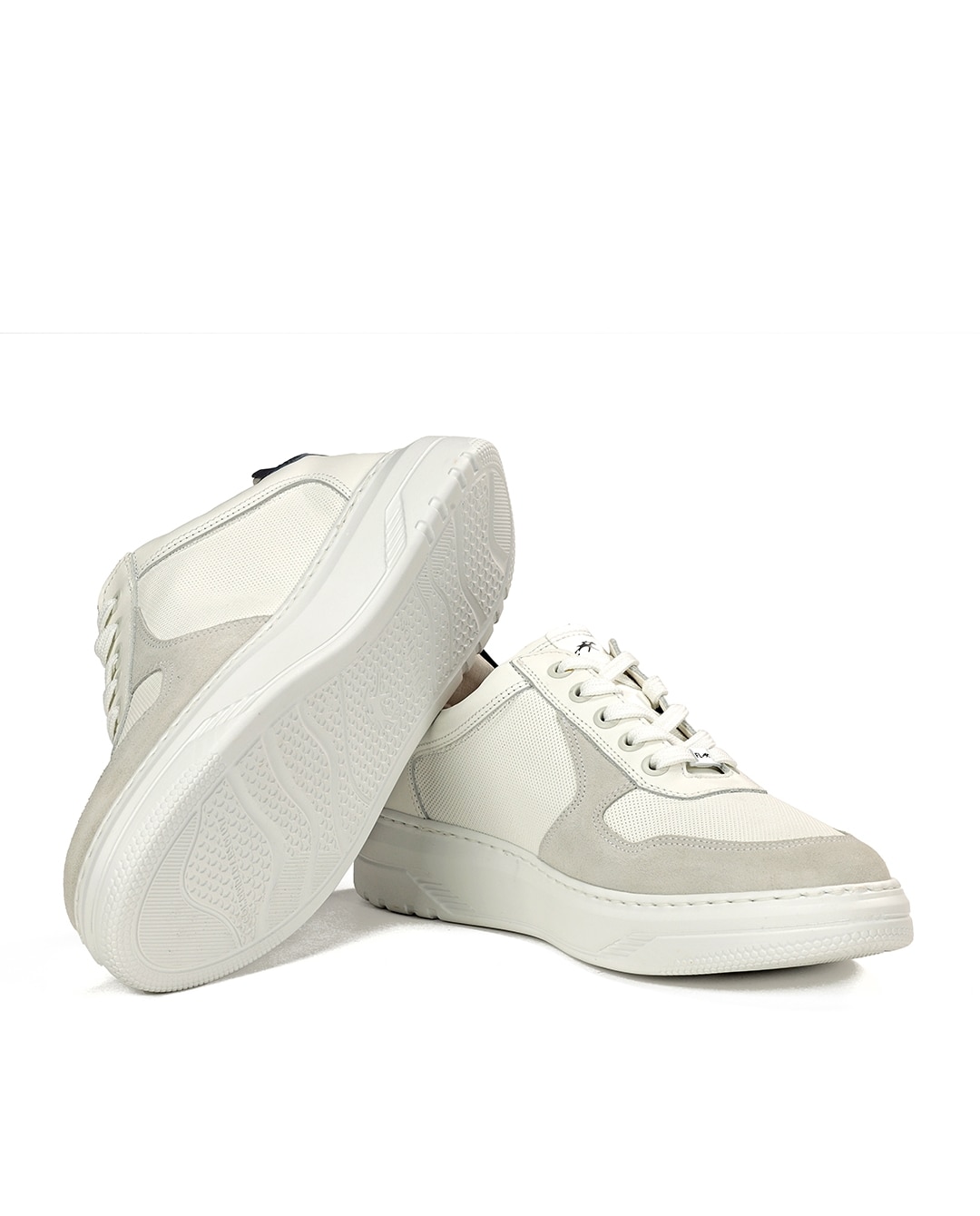 Sapatos de Cordões Fabricados em Pele Branco-4
