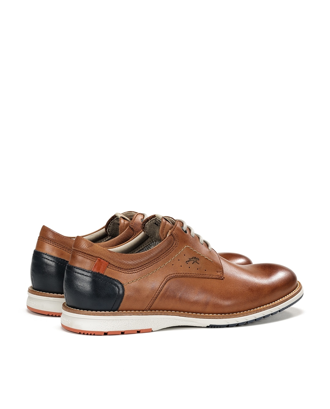 Sapatos de Cordões Fabricados em Pele Castanho-3