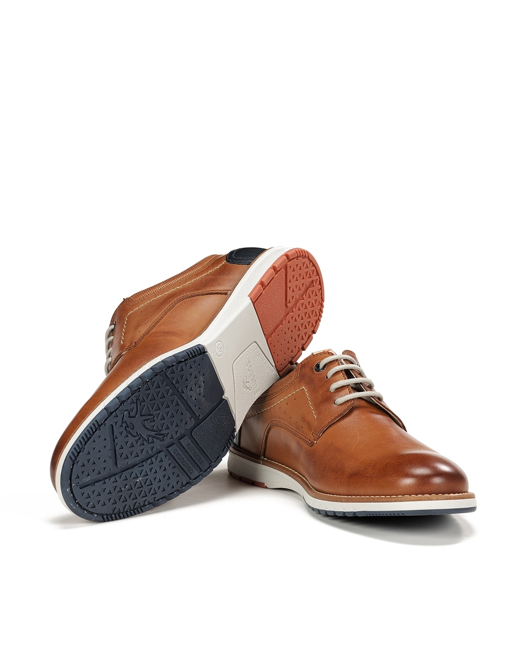 Sapatos de Cordões Fabricados em Pele Castanho-4
