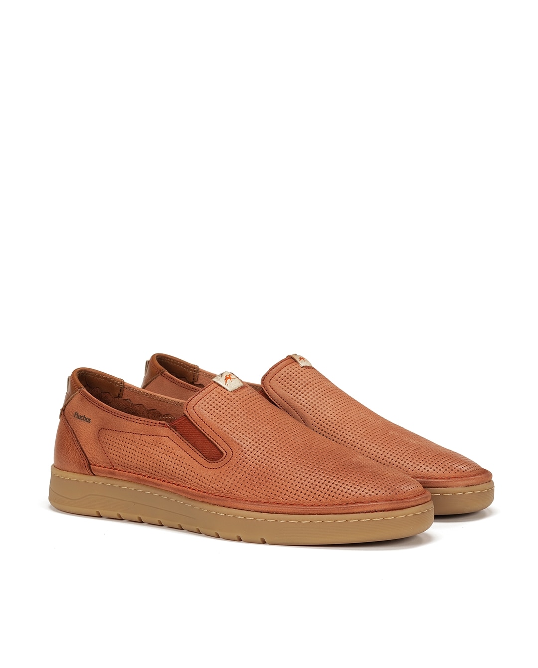 Mocassins Fabricados em Nobuck Laranja-2